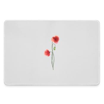 Blume: roter Mohn - Mousepad groß für Gamer - Grau - Vorne