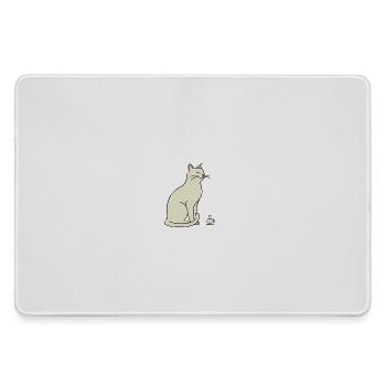 Minimalistische Silhouette Cream Cat - Mousepad groß für Gamer - Grau - Vorne