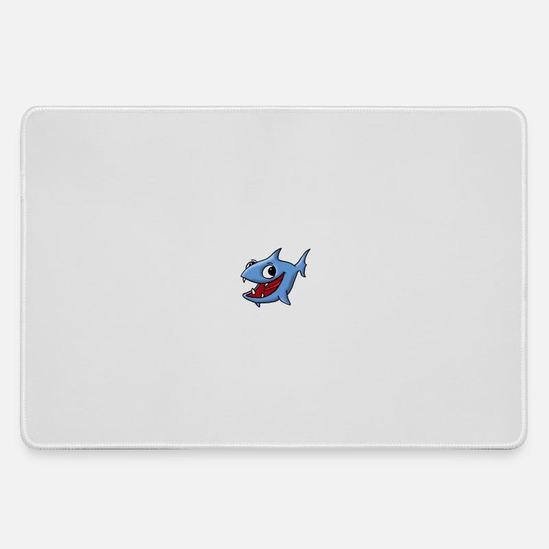 Blue Fish - Large Gaming Mouse Mat - grey