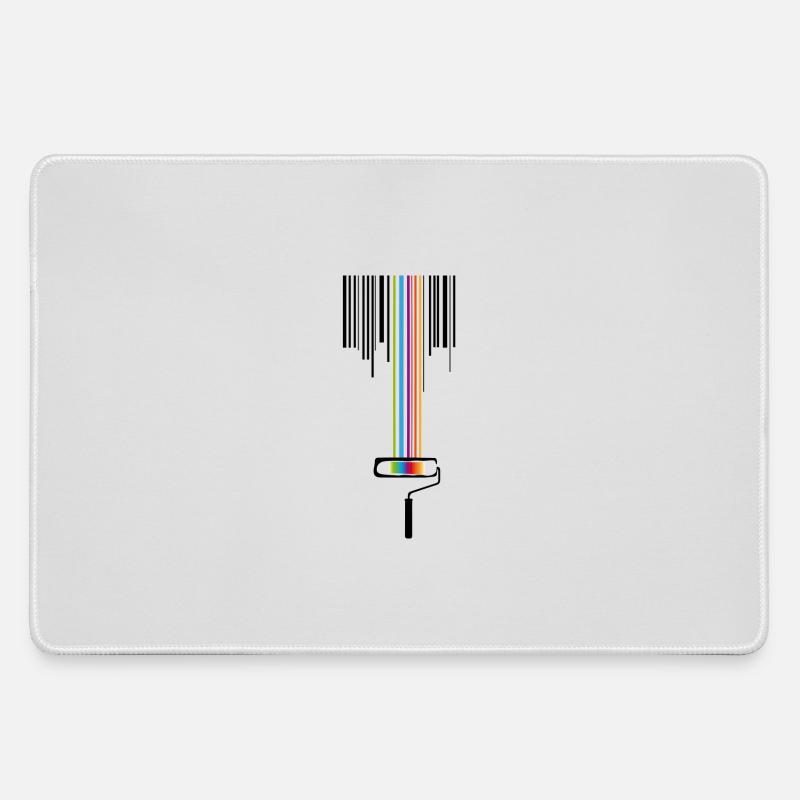 Farbrolle mit Strichcode - Mousepad groß für Gamer - Grau