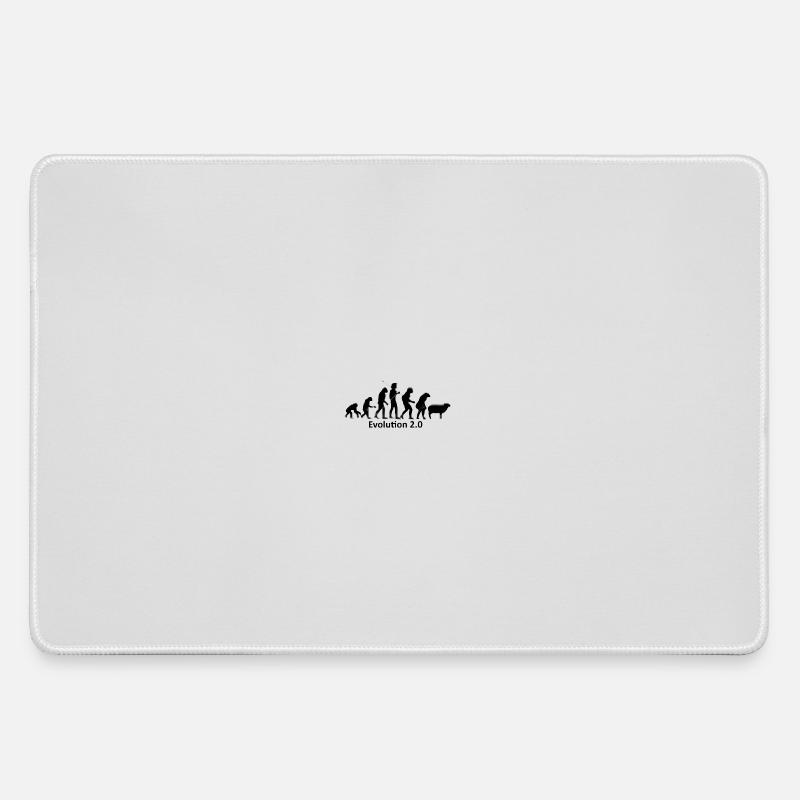Evolution des Menschen in Silhouette - Mousepad groß für Gamer - Grau