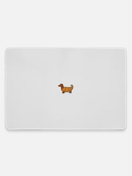 Dackel Croissant Mashup - Mousepad groß für Gamer - Grau