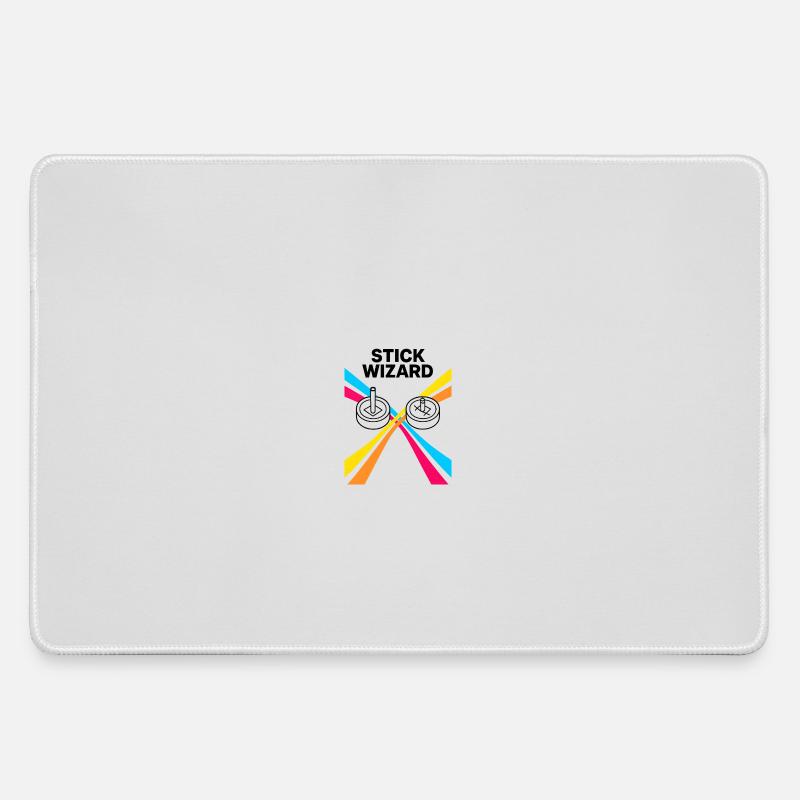 Stick Wizard Retro Gaming Design - Large Gaming Mouse Mat - grey