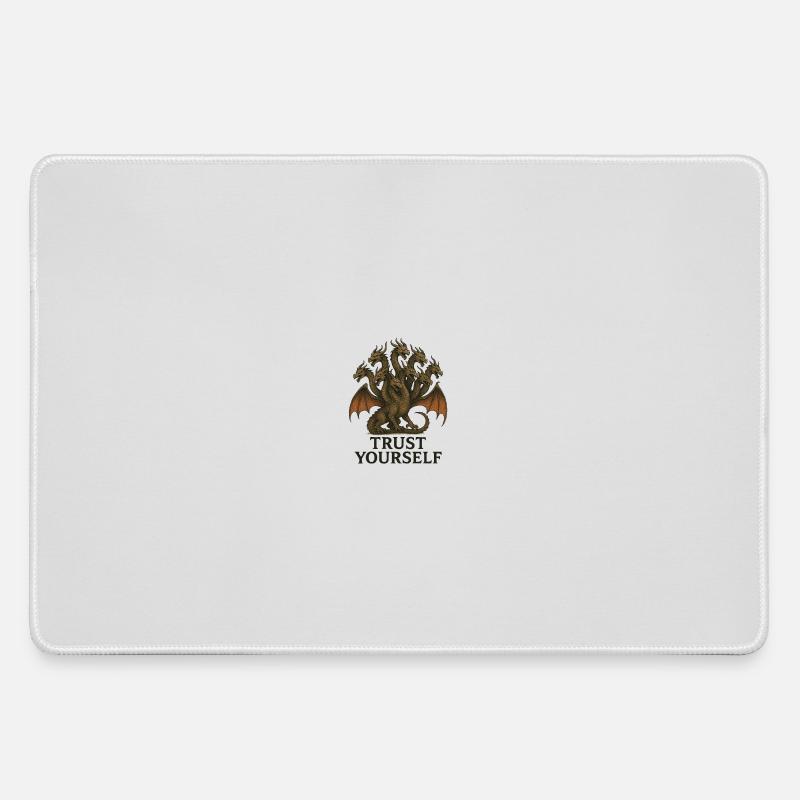 Neunköpfiger Drache: Vertraue dir selbst - Mousepad groß für Gamer - Grau