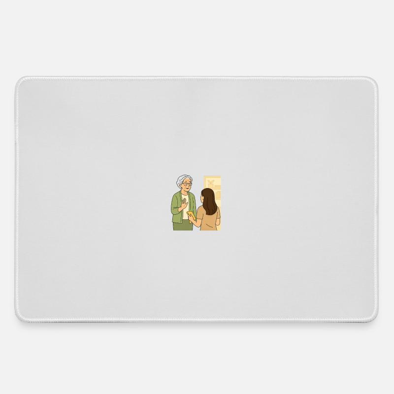 Grandma Karin - Large Gaming Mouse Mat - grey