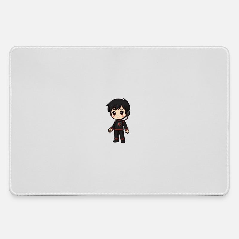 Chibi Gamer Gear Core & Headset - Large Gaming Mouse Mat - grey