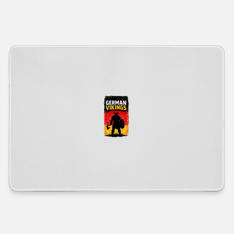 German Vikings – Viking Warrior Germany Flag  - Large Gaming Mouse Mat - grey