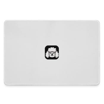 Poodle Head Dog with Fluffy Fur - Large Gaming Mouse Mat - grey - Front