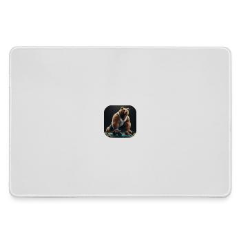 Bär mit Hanteln Fitness Sport - Mousepad groß für Gamer - Grau - Vorne