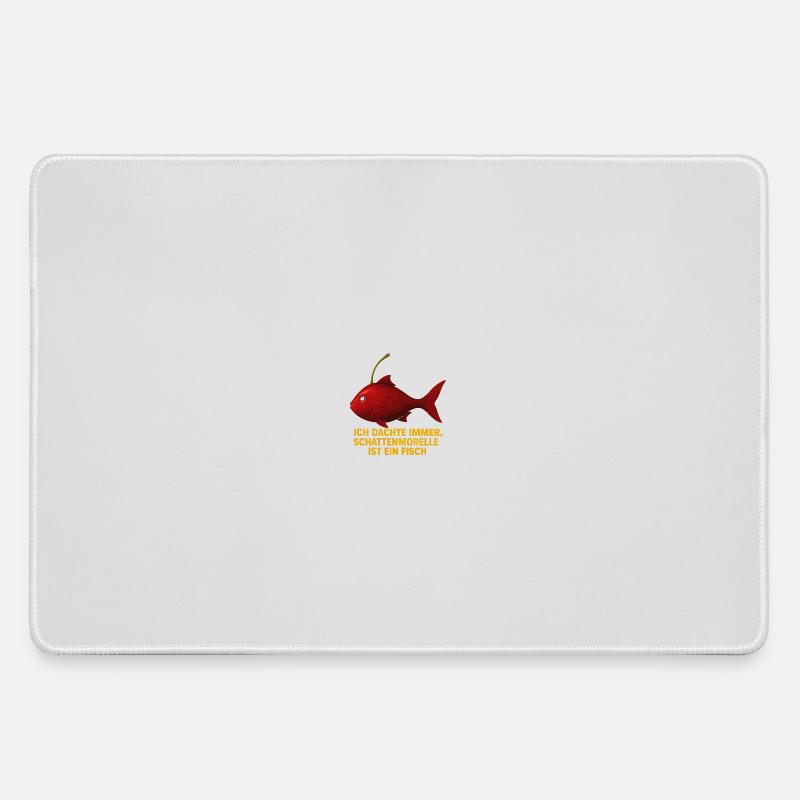 Fish morello cherries - Large Gaming Mouse Mat - grey