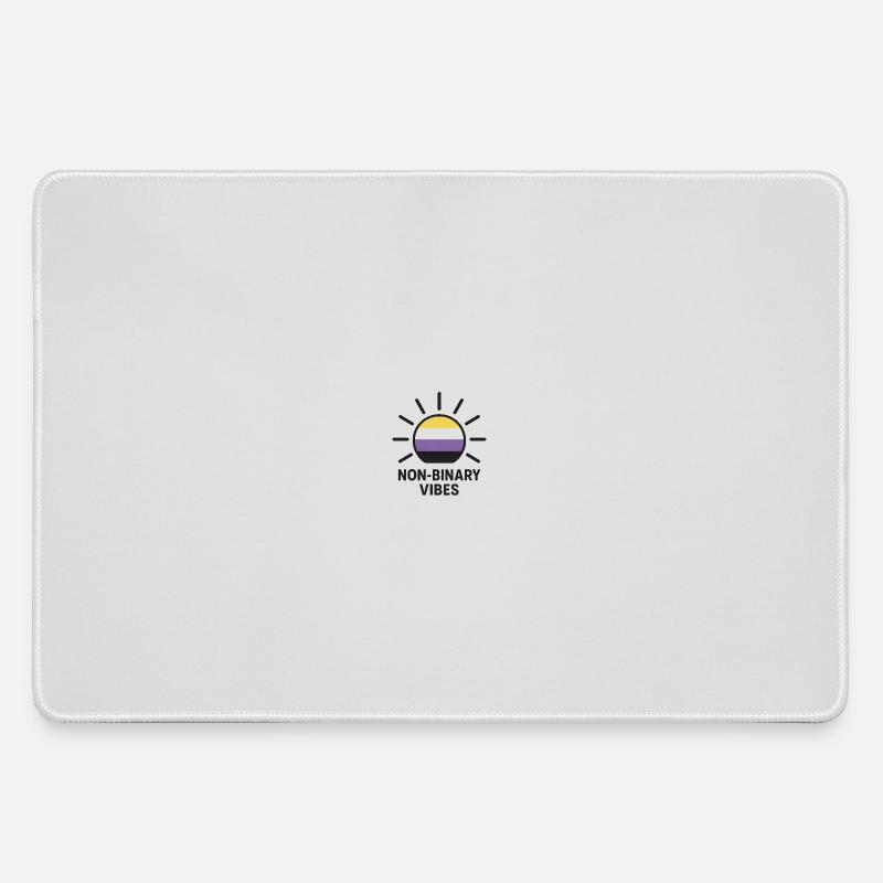 Non-Binary Vibes Sonnenlogo - Mousepad groß für Gamer - Grau