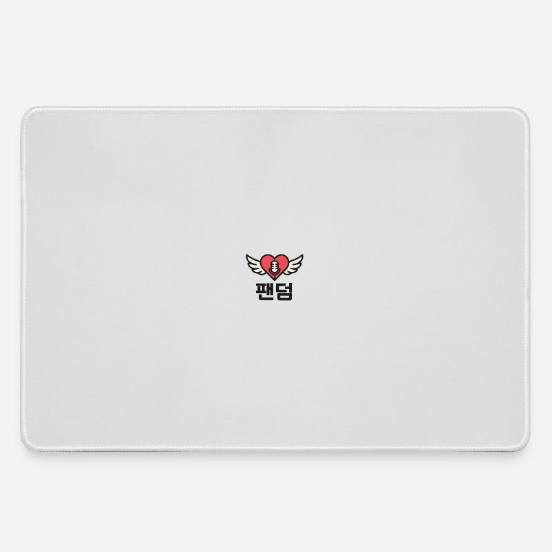 K-Pop Heart with Wing and Microphone Design - Large Gaming Mouse Mat - grey