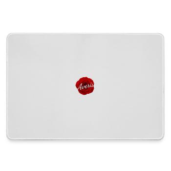 Red Rose with Avenir Text Design - Large Gaming Mouse Mat - grey - Front