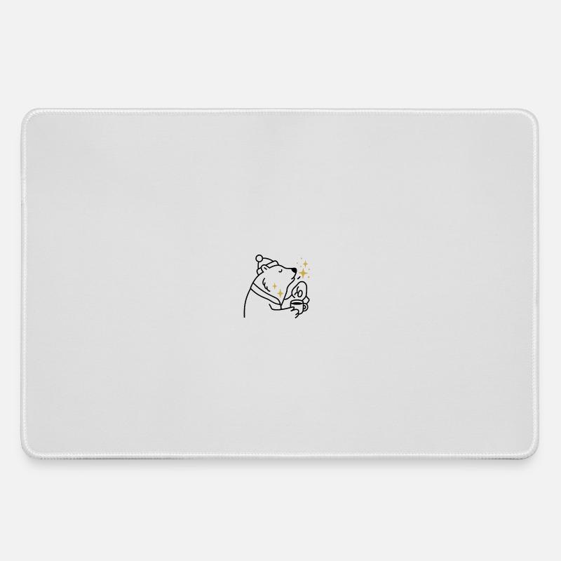 Star Glitter Bear Coffee Magic - Large Gaming Mouse Mat - grey