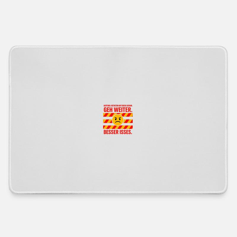 Attention: Go on better isses gag - Large Gaming Mouse Mat - grey