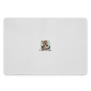 Cat composition: Mail kitten on the PC - Large Gaming Mouse Mat - grey - Front