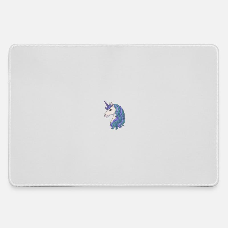 Pastel Unicorn Mane Portrait - Large Gaming Mouse Mat - grey