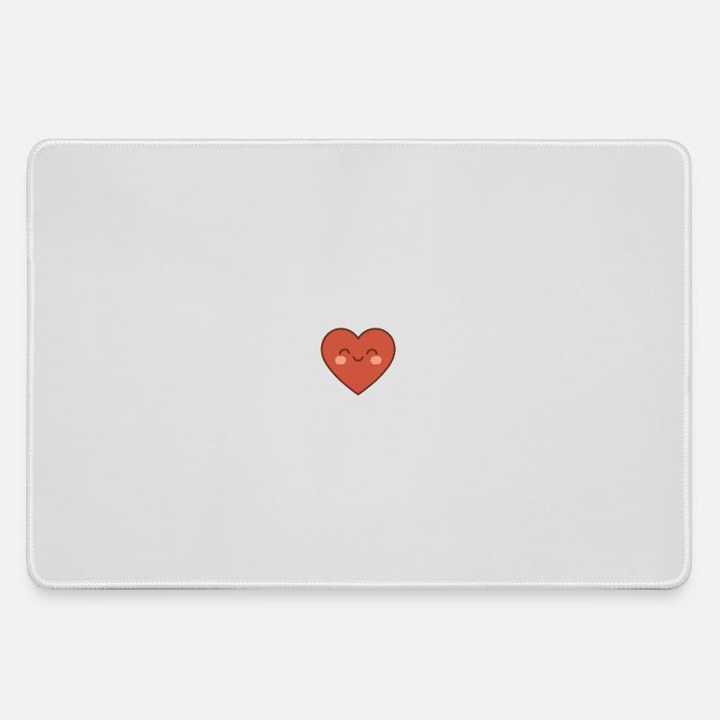 Warm smiling heart - Large Gaming Mouse Mat - grey