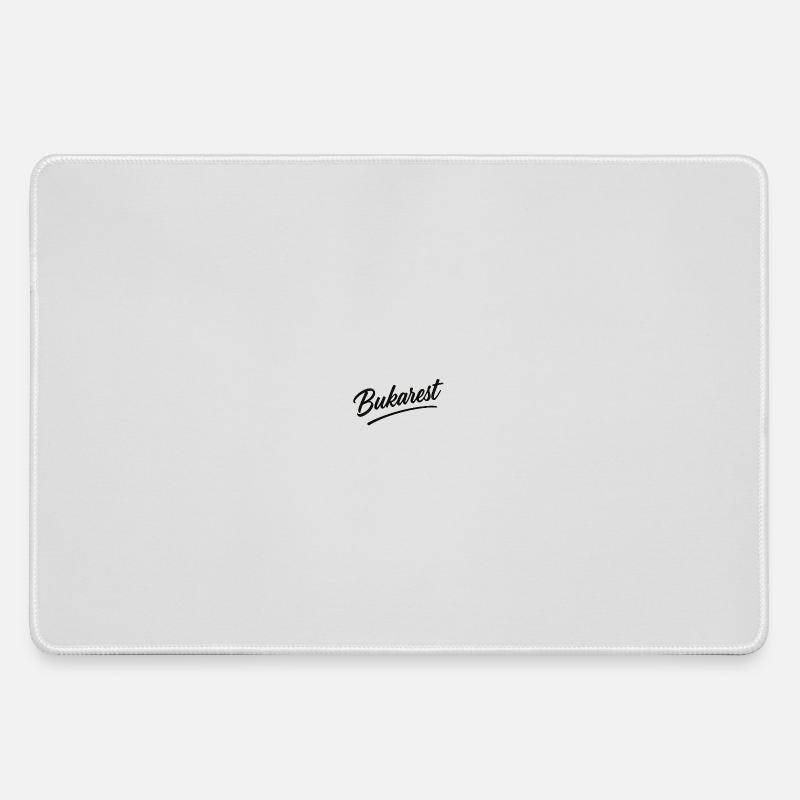 Bucharest Script Vintage Logo - Large Gaming Mouse Mat - grey