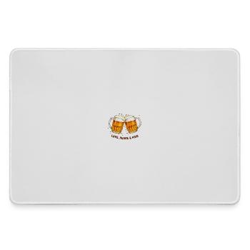 Love-_Peace_-_Bier - Large Gaming Mouse Mat - grey - Front
