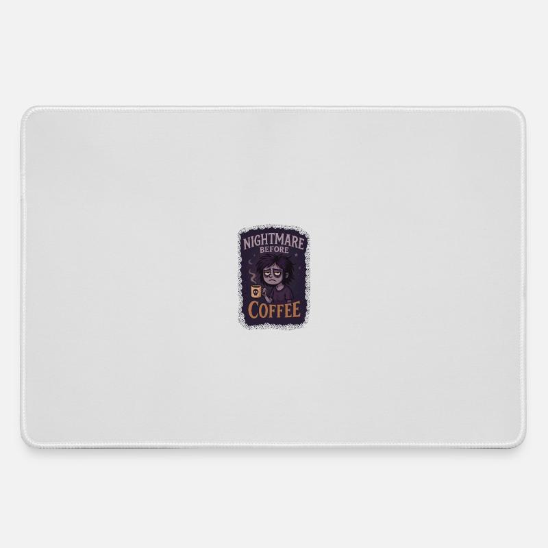Without coffee - without me - Large Gaming Mouse Mat - grey