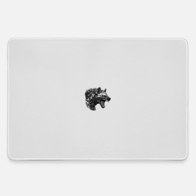 Cyberhyaena Machine - Large Gaming Mouse Mat - grey
