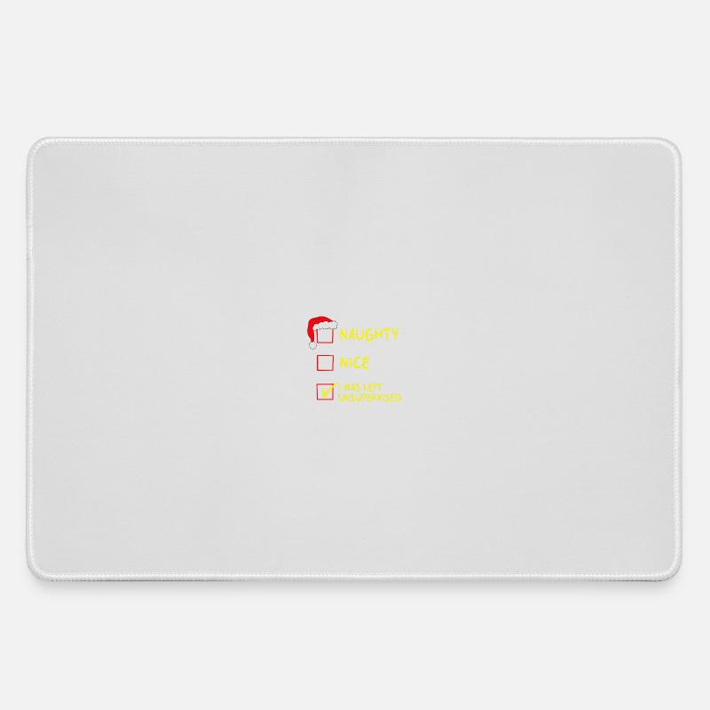 Naughty Nice – I Was Left Unsupervised Christmas - Large Gaming Mouse Mat - grey