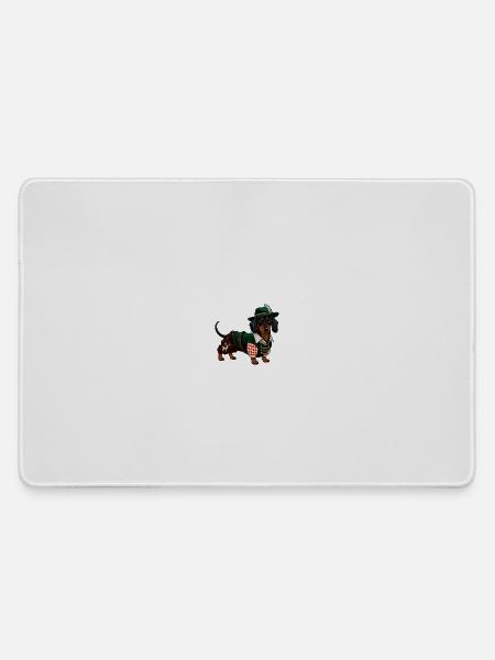 Dackel Bayrische Tracht - Mousepad groß für Gamer - Grau