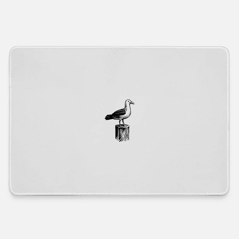 Gull. North. Moin from Northern Germany. - Large Gaming Mouse Mat - grey