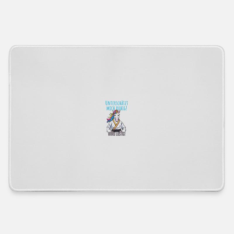 Karate Unicorn - Large Gaming Mouse Mat - grey