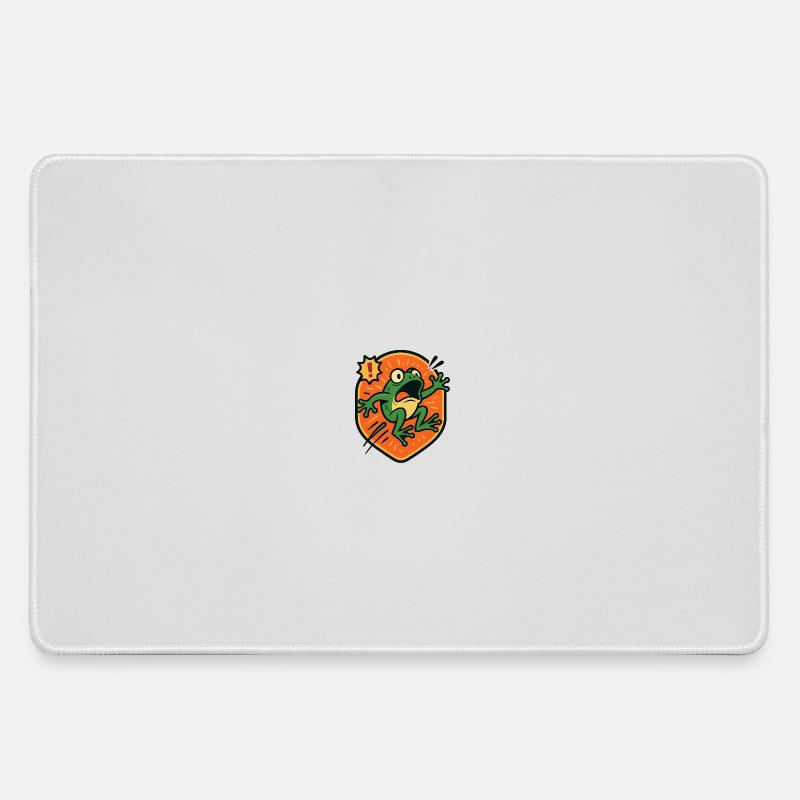 Panikfrosch-Abzeichen - Mousepad groß für Gamer - Grau