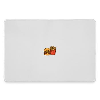 Kawaii Burger & Pommes Duo - Mousepad groß für Gamer - Grau - Vorne