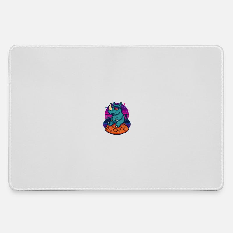 Cosmic Rhino Retro - Large Gaming Mouse Mat - grey
