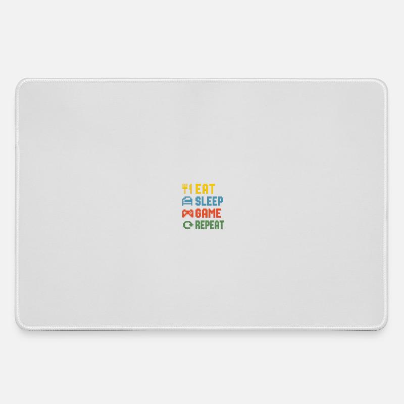 Eat Sleep Game Repeat - Large Gaming Mouse Mat - grey