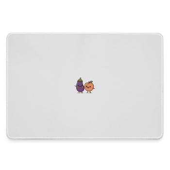 Illustration mignonne d’aubergine et de pêche - Grand tapis de souris gamer - bruyère - Devant
