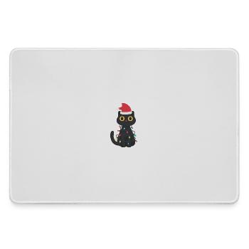 Chat noir à la lueur des lumières - Grand tapis de souris gamer - bruyère - Devant