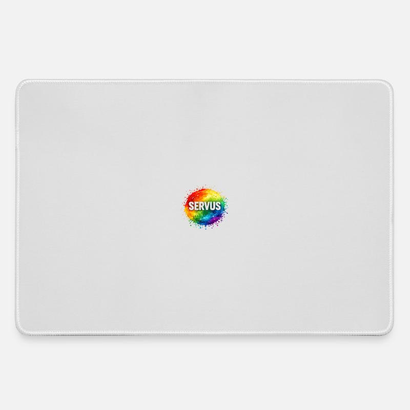Bunte Farbexplosion SERVUS - Mousepad groß für Gamer - Grau