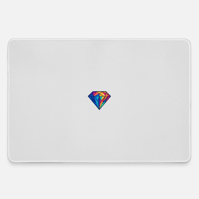 Geometric Diamond | Colorful/rainbow design - Large Gaming Mouse Mat - grey