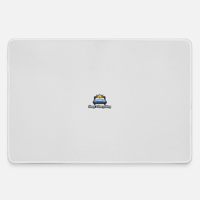 Funny Sleep Lover Crown Bed Design - Large Gaming Mouse Mat - grey