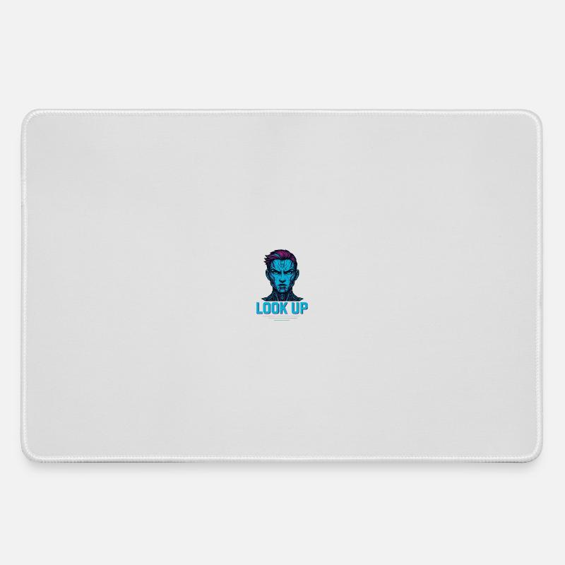 Futuristic robot look - Large Gaming Mouse Mat - grey