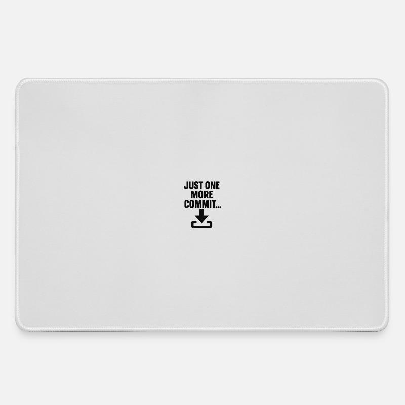 Just One More Commit – Funny Programmer T-Shirt - Mousepad groß für Gamer - Grau