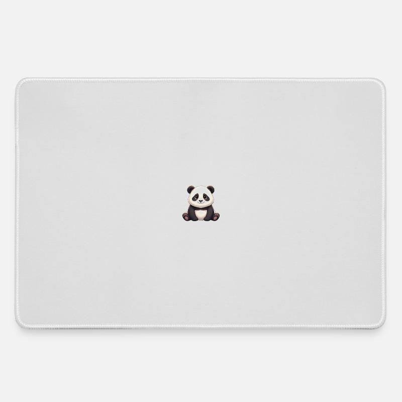Panda Smiling Plush - Large Gaming Mouse Mat - grey