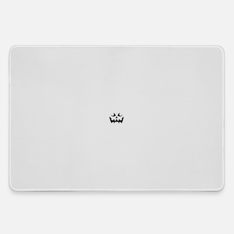 Grim Pumpkin Face Pattern - Large Gaming Mouse Mat - grey