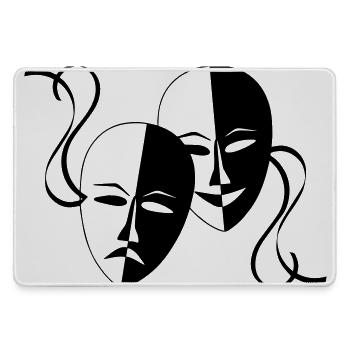 Maske, Masken, Maskierte, - Mousepad groß für Gamer - Grau - Vorne
