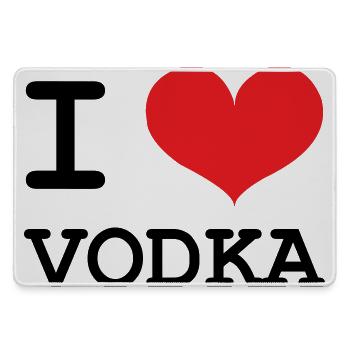 I Love Vodka - Alcohol - Large Gaming Mouse Mat - grey - Front