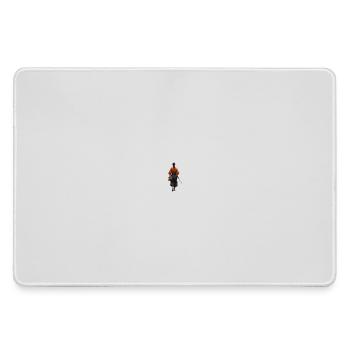 Silhouette de samouraï en robe orange - Grand tapis de souris gamer - bruyère - Devant