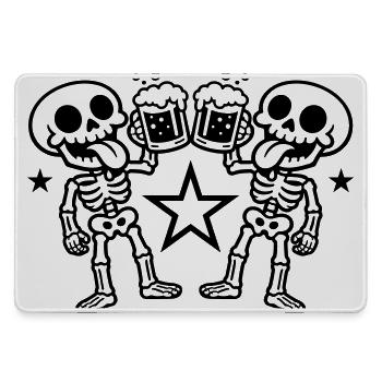 Skelett Bier Prost - Mousepad groß für Gamer - Grau - Vorne