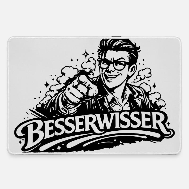 Beserwisser - Large Gaming Mouse Mat - grey