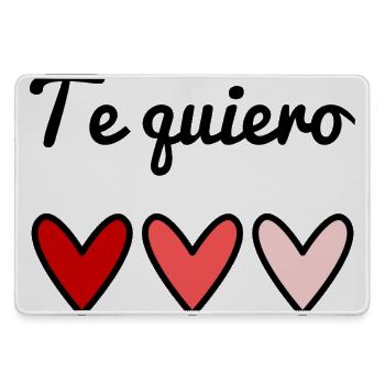 I LOVE YOU. HEART. COUPLE. JUST MARRIED. Bachelorette party - Large Gaming Mouse Mat - grey - Front