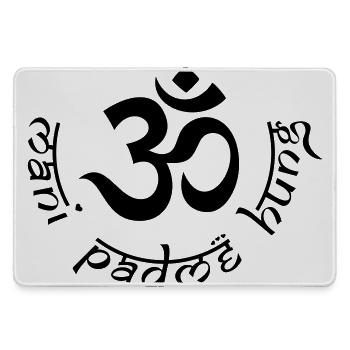 OM Mani Padme Hung - Mousepad groß für Gamer - Grau - Vorne